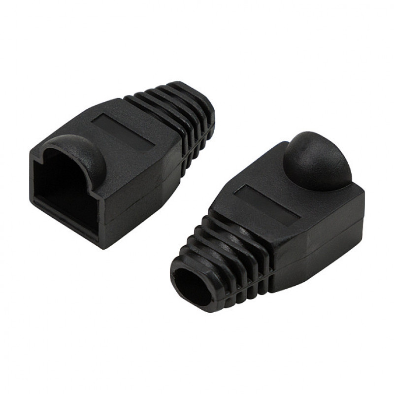 LogiLink MP0064 RJ45 jungčių apsauginiai antgaliai 6,5 mm, juodi, CAT6A (50 vnt.)
