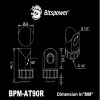 Bitspower Artemis BPM-AT90R-SL 90° kampinė sukamoji jungtis, sidabrinės spalvos, smėliasrovinė apdaila