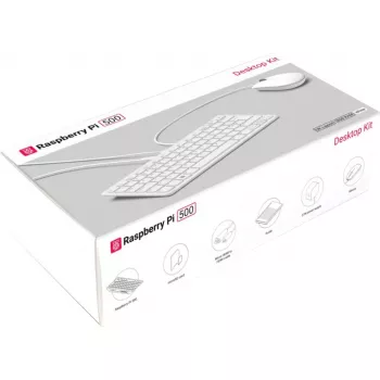 Raspberry Pi 500 DE stacionaraus kompiuterio rinkinys, DE (vokiškas) išdėstymas, balta/rožinė, SC1286
