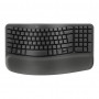 Logitech Wave Keys 920-012289 belaidė ergonominė klaviatūra su 2,4 GHz ir Bluetooth ryšiu, Šveicarijos (CH) klavišų išdėstymas, grafito