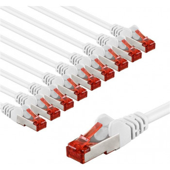 Goobay 66649 CAT 6 tinklo laidas, S/FTP (PiMF), 5 m, baltas (10 vnt.)