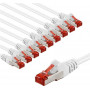 Goobay 66649 CAT 6 tinklo laidas, S/FTP (PiMF), 5 m, baltas (10 vnt.)