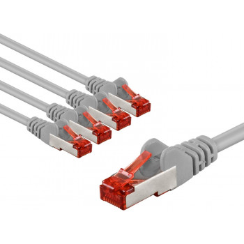 Goobay 66650 CAT 6 tinklo laidas, S/FTP (PiMF), 1 m, pilkas (5 vnt.)