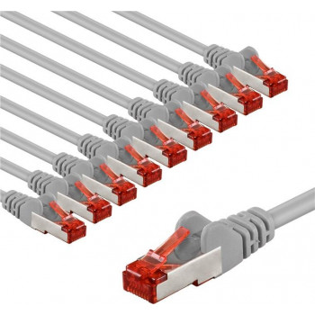 Goobay 66654 CAT 6 tinklo laidas, S/FTP (PiMF), 1 m, pilkas, variniai laidininkai (CU) (10 vnt.)
