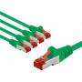 Goobay 66658 CAT 6 tinklo jungiamasis laidas, S/FTP (PiMF), 1 m, žalias, variniai laidininkai (CU), 5 vnt.