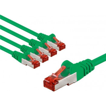 Goobay 66659 CAT 6 tinklo jungiamasis laidas, S/FTP (PiMF), 2 m, žalias, variniai laidininkai (CU), 5 vnt.