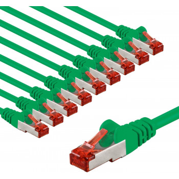 Goobay 67508 CAT 6 jungiamieji tinklo laidai, S/FTP (PiMF), 2 m, žali, 10 vnt.