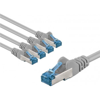 Goobay 67515 CAT 6a jungiamieji tinklo laidai, S/FTP, 1 m, pilki, 5 vnt.
