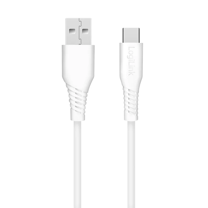 LogiLink CU0254 USB-C ir USB-A kabelis, USB 2.0, 480 Mbps, 15 W, baltas, 2 m