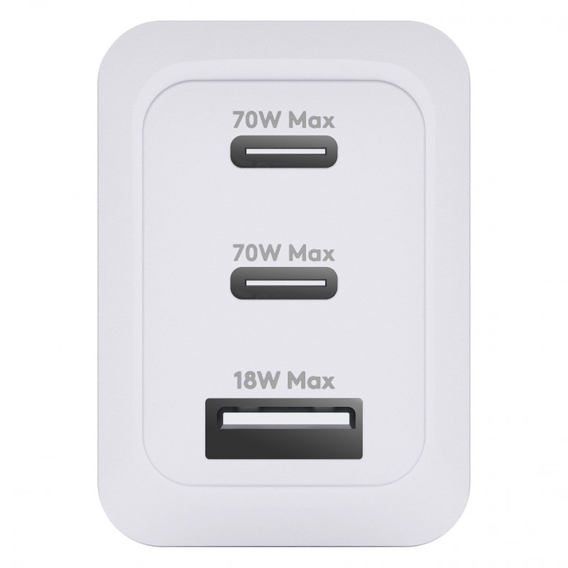 dbramante1928 CI70CCWH4436 70 W maitinimo blokas, 2x USB-C ir 1x USB-A, ES tipo kištukas, baltas