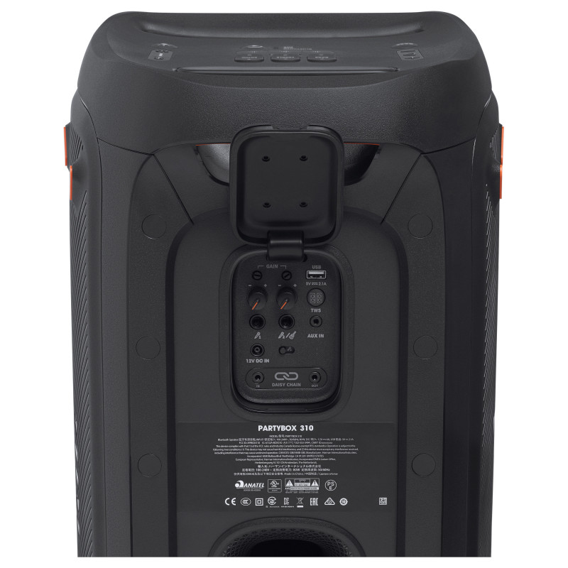 JBL PartyBox 310 JBLPARTYBOX310EU nešiojama vakarėlių kolonėlė, belaidė, Bluetooth, valdoma programėle, 240 W, dviejų juostų, juoda