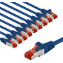 Goobay 66630 komutacinis kabelis CAT 6, S/FTP (PiMF), 3 m ilgio, mėlynas (10 vnt. rinkinys)