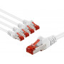 Goobay 66643 komutacinis kabelis CAT 6, S/FTP (PiMF), 2 m ilgio, baltas (5 vnt. rinkinys)