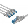 Goobay 67517 jungiamasis kabelis Cat 6a S/FTP, 3 m, pilkas (5 vnt.)