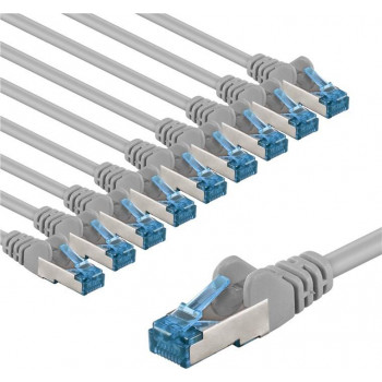 Goobay 67525 jungiamasis kabelis Cat 6a S/FTP (PiMF), 1 m, pilkas (10 vnt.)