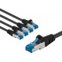 Goobay 67538 jungiamasis kabelis Cat 6a S/FTP (PiMF), 2 m, juodas (5 vnt.)