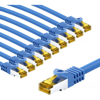 Goobay RJ45 CAT 6A S/FTP (PiMF) komutacinis tinklo kabelis, 500 MHz, iš CAT 7 kabelio, 3 m, mėlynas (10 vnt.)