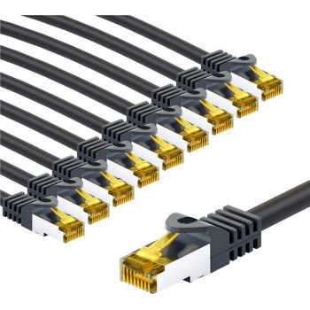 Goobay 69414 jungiamasis RJ45 kabelis CAT 6A S/FTP (PiMF), 500 MHz, su CAT 7 kabeliu, 2 m, juodas