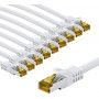 Goobay 69451 RJ45 komutacinis laidas CAT 6A S/FTP (PiMF) su CAT 7 kabeliu, 5 m, baltas (10 vnt.)