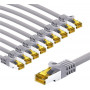 Goobay 69517 RJ45 komutacinis laidas CAT 6A S/FTP (PiMF) su CAT 7 kabeliu, 3 m, pilkas (10 vnt.)
