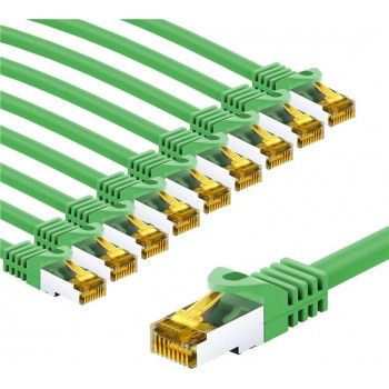 Goobay 69758 RJ45 tinklo kabelis CAT 6A S/FTP (PiMF), 500 MHz, su CAT 7 kabeliu, 3 m, žalias (10 vnt.)