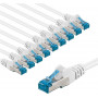 Goobay 67549 CAT 6A komutacinis laidas, S/FTP (PiMF), 1 m, baltas, vario laidininkas (CU) (10 vnt.)