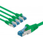 Goobay CAT 6A tinklo jungiamasis laidas, S/FTP (PiMF), 2 m, žalias, 5 vnt.