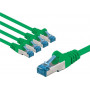 Goobay CAT 6A tinklo jungiamasis laidas, S/FTP (PiMF), 3 m, žalias, vario laidininkas (CU), 5 vnt.