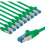 Goobay CAT 6A tinklo jungiamasis laidas, S/FTP (PiMF), 1 m, žalias, vario laidininkas (CU), 10 vnt.