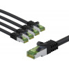 Goobay 69791 Ethernet komutacinis kabelis CAT 8.1, S/FTP (PiMF), GHMT sertifikuotas, 2 m, juodas (5 vnt.)