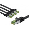 Goobay 69793 Ethernet komutacinis kabelis CAT 8.1, S/FTP (PiMF), GHMT sertifikuotas, 5 m, juodas (5 vnt.)