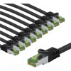 Goobay 69796 Ethernet komutacinis kabelis CAT 8.1, S/FTP (PiMF), GHMT sertifikuotas, 1 m, juodas (10 vnt.)