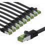Goobay 69798 Ethernet komutacinis kabelis CAT 8.1, S/FTP (PiMF), GHMT sertifikuotas, 3 m, juodas (10 vnt.)