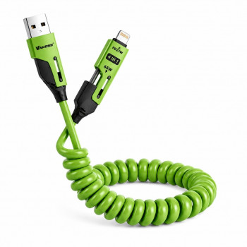 Vakoss MLU680G 4 viename laidas, 1,5 m, 60 W, 3 A, QC/PD, žalias