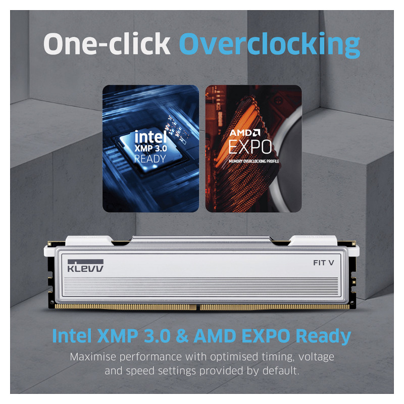 Klevv FIT V KD5AGU880-60A300F operatyviosios atminties rinkinys, 32 GB (2 x 16 GB), DDR5-6000, CL30