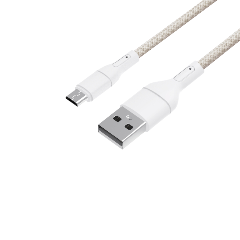 WINX LINK Simple USB–Micro USB įkrovimo laidas, pintas nailonu, 100 cm, baltas