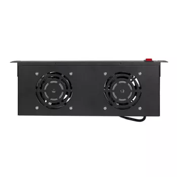 LogiLink FAU102B 19″ 1U ventiliatorių modulis su 2 ventiliatoriais ir jungikliu, juodas