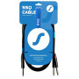 SSQ JSJM1 SS-1452 audio laidas, stereo jack – 2x mono jack, 1 m, juodas