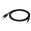 SSQ JSJM1 SS-1452 audio laidas, stereo jack – 2x mono jack, 1 m, juodas