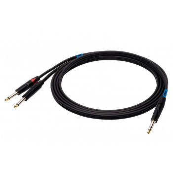 SSQ JSJM1 SS-1452 audio laidas, stereo jack – 2x mono jack, 1 m, juodas