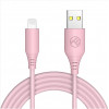 Tellur silikoninis jungiamasis USB–Lightning kabelis, 3 A, 1 m, rožinis