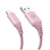 Tellur silikoninis jungiamasis USB–Lightning kabelis, 3 A, 1 m, rožinis