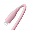 Tellur silikoninis jungiamasis USB–Lightning kabelis, 3 A, 1 m, rožinis