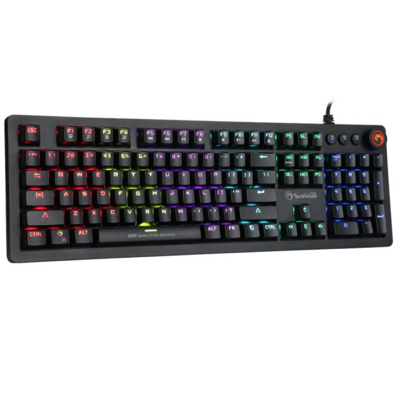 Marvo KG917 mechaninė žaidimų klaviatūra, US išdėstymas, RGB, Jixian Blue jungikliai, USB, juoda