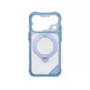 Skinarma Saturn Skin000483 apsauginis dėklas su MagSafe ir RotatingKick Stand, skirtas iPhone 18 Pro / 17 Pro, mėlynos spalvos