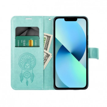 OEM žalias atverčiamas dėklas Mezzo Book su sapnų gaudykle, skirtas Samsung S20 FE / S20 FE 5G