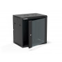 Alantec SW-12U-600-450-01-CA 19 colių spinta kabinti ant sienos, 12U, 600x450, stiklo durys, juoda