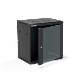 Alantec SW-12U-600-450-01-CF pakabinama serverių spinta 19 colių 12U, 600x450, juoda, surenkama pačiam (Flat Pack)