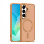 iLike Mag Matt dėklas Samsung Galaxy A16 4G / A16 5G / A17 4G / A17 5G telefonams su didele kameros išpjova, rudas