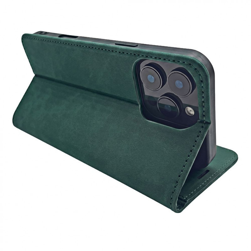 TFO Smart Suede atverčiamas dėklas iPhone 17 Pro 6,3 / iPhone 18 Pro 6,3, žalias
